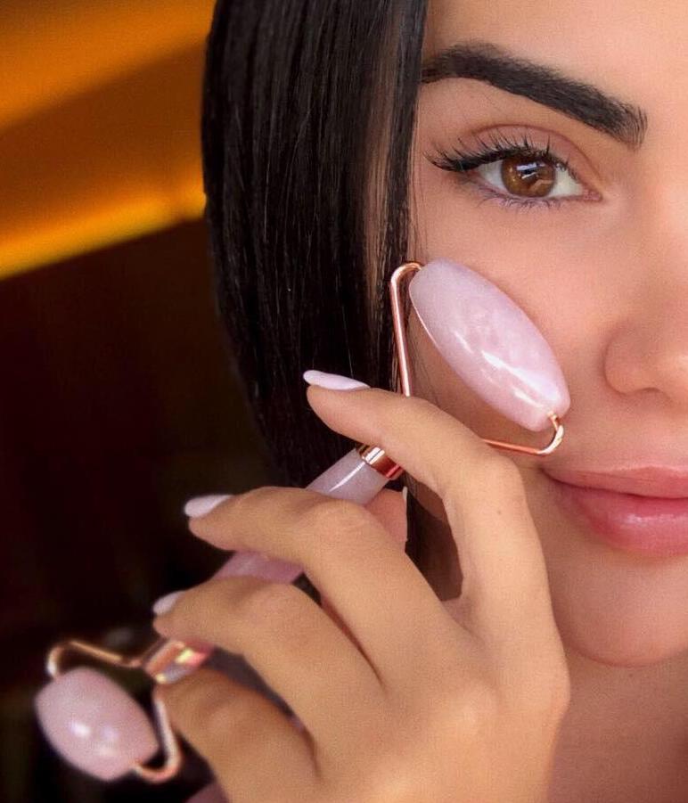 rodillo de cuarzo rosa